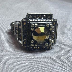 Vintage Style Brass and incandescent Ring